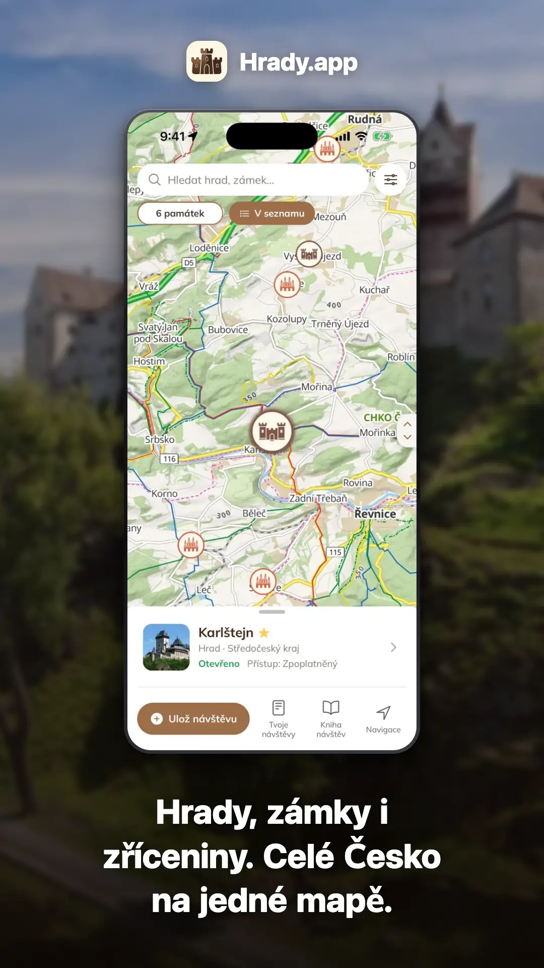 Hrady, zámky i zříceniny — celé Česko na jedné mapě