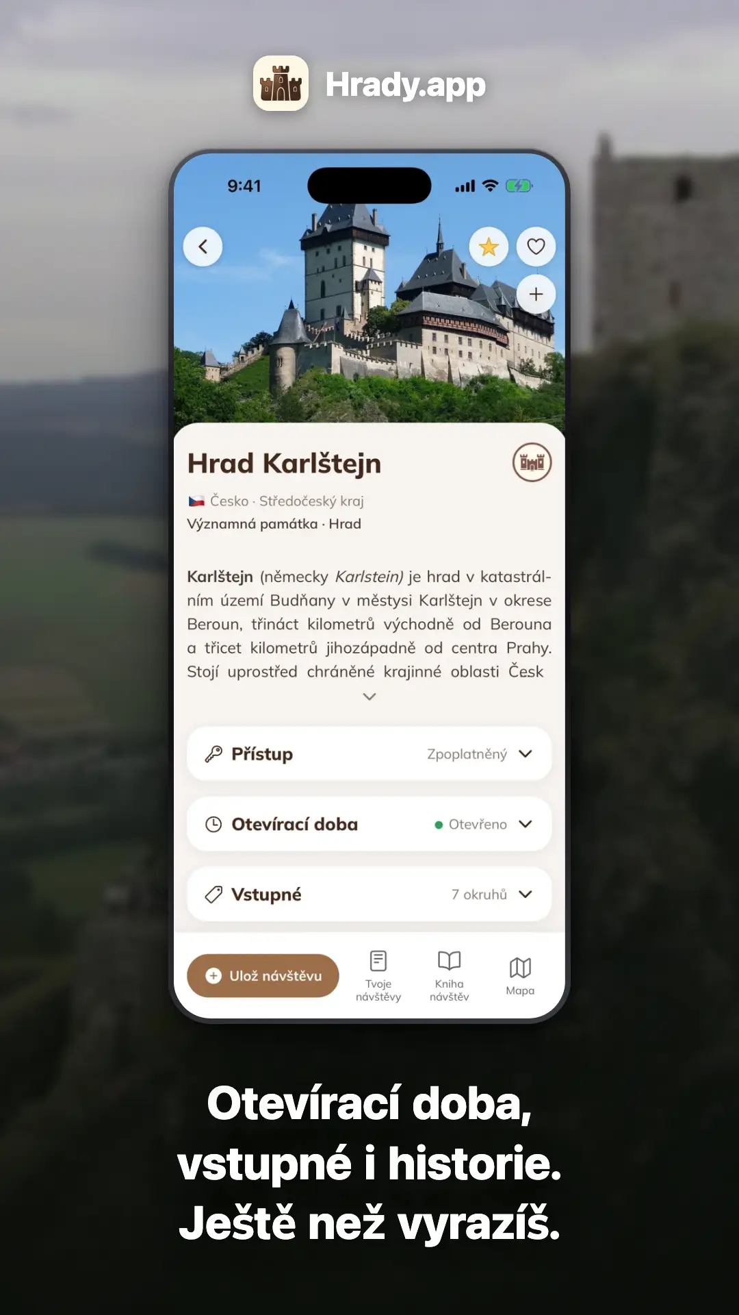 Profil památky s fotkou, popisem a praktickými údaji